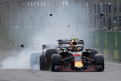 Ricciardo, Verstappen reprimanded for Baku crash