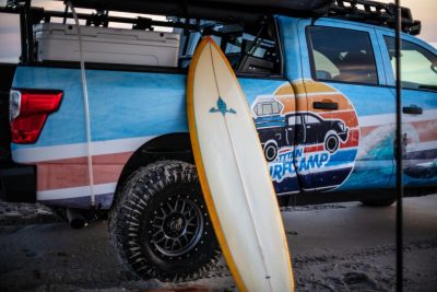 Nissan Titan Surfcamp brings rooftop tent, fishing rod holders